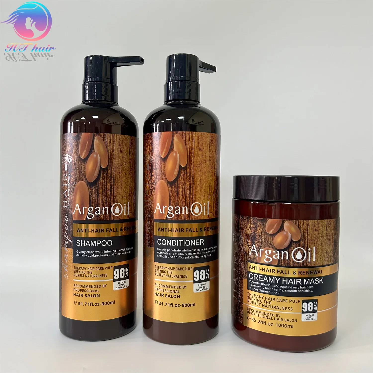 Professional Shampoo Hair Conditioner Treatment Organic Argan Oil Keratin Treatment Mask Hair Products