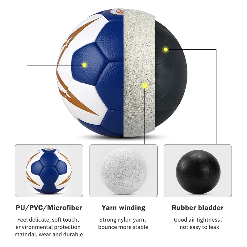 High Quality Factory lower price Colourful Handball ball Size 2 Size 3 Soft Custom logo microfiber handball ball for competition