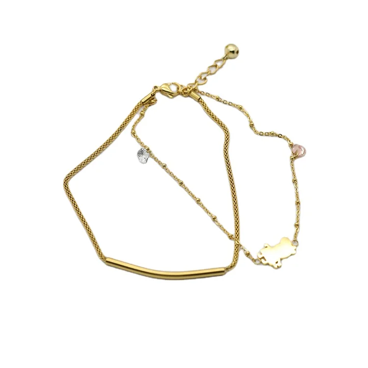 New product designs gold anklet jewelry with good service