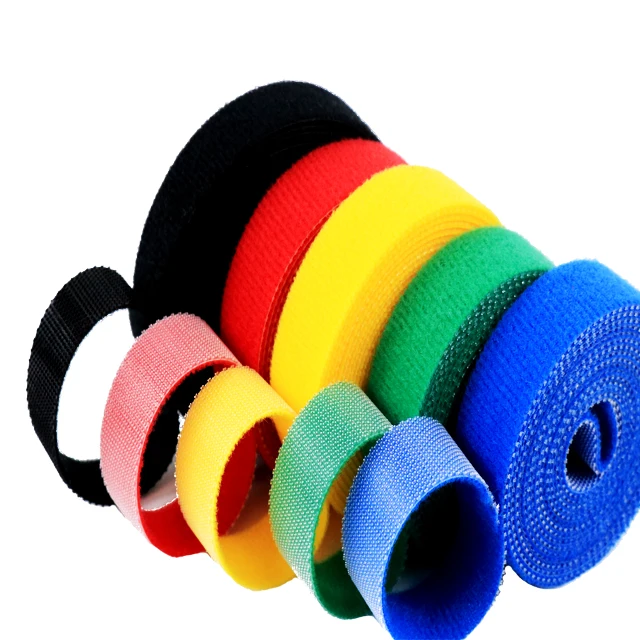 Stock Wholesale Back To Back Hook And Loop Strap Fastener Colorful Reusable Cable Ties