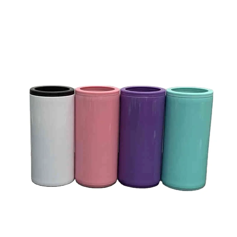 
Skinny Vacuum Cooler Mugs DIY Gifts 12oz Slim Straight Can Insulator Heat Sublimation Blank Can Stainless Steel Can Cooler  (1600202540202)