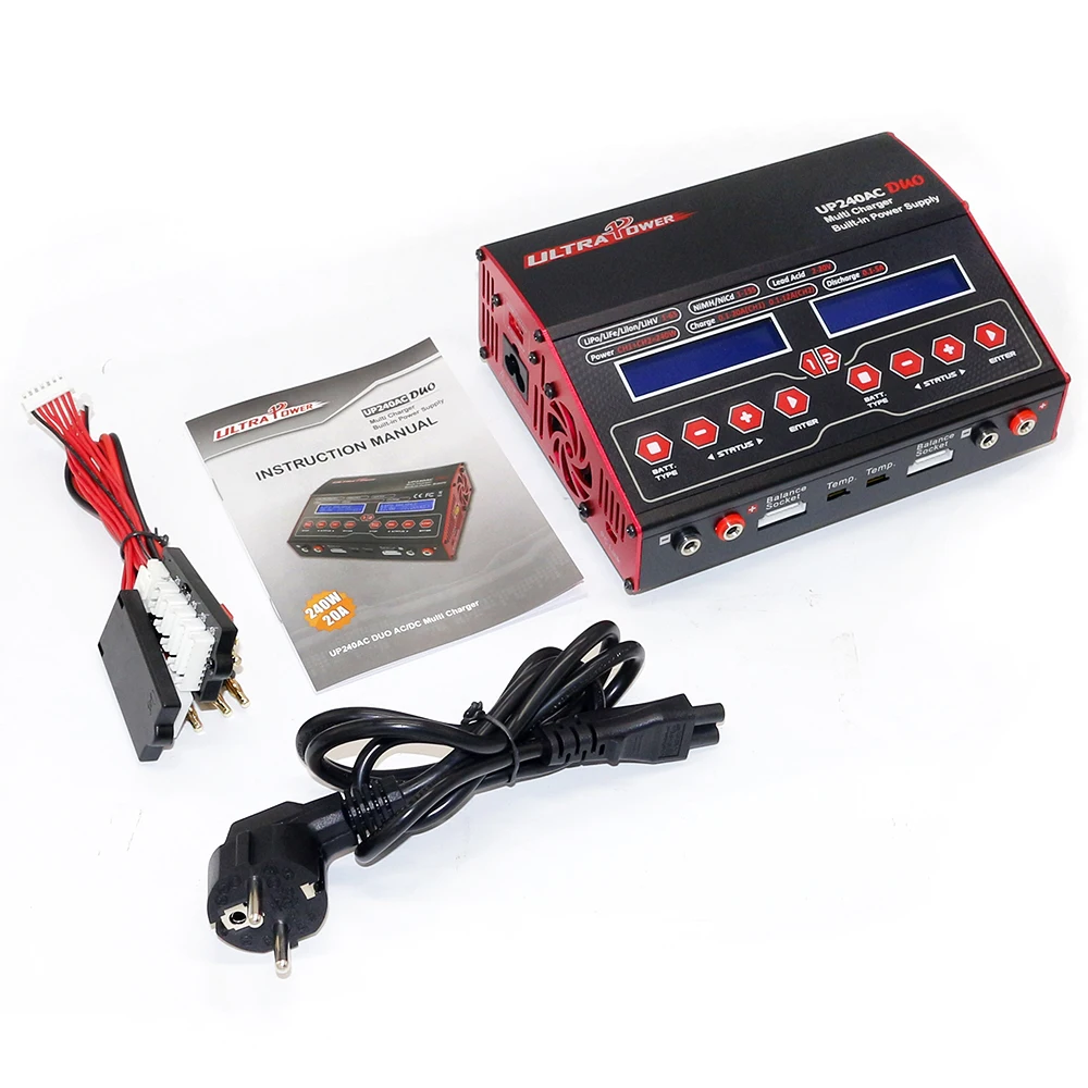 Ultra Power UP240AC DUO 240W 20A AC/ DC RC Battery Balance Charger With Two Channels For LiPo LiHV LiIon LiFe NiMH NiCd Battery