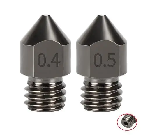Twotrees MK8 Hardened Steel Nozzles 0.2 0.3 0.4 0.5 0.6 0.8 1.0mm M6 Thread 1.75MM Filament for 3D printers