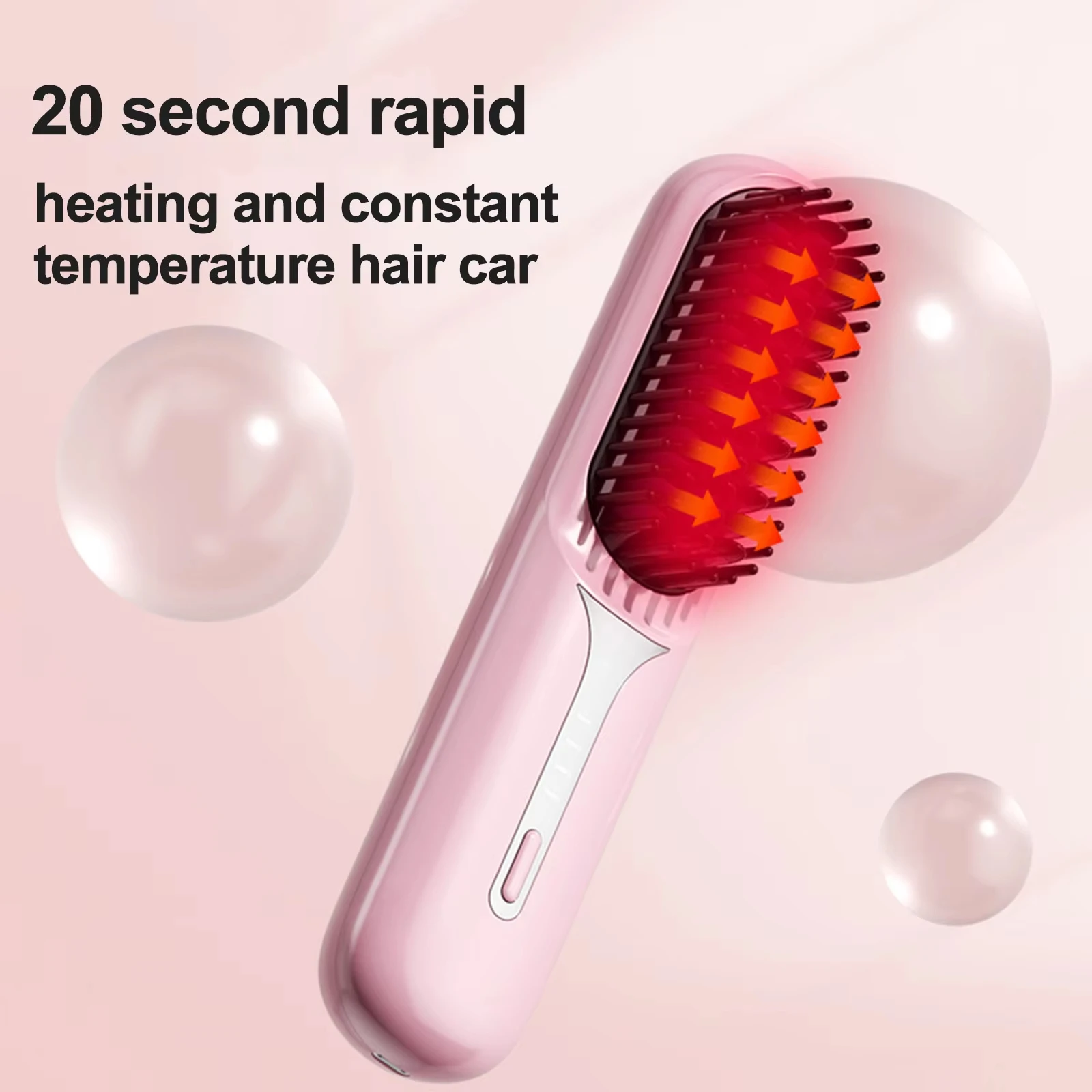 Smoothing Negative Ion Hair Care Comb Anti-Scald Ionic Hot Comb Straightener Portable Mini Travel Straightener Brush