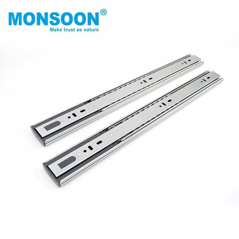 heavy duty metal drawer rail iron corredera oculta cold rolled steel 3-fold full extension soft close Drawer Runners