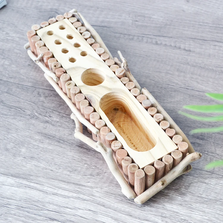 Square Personalize Desktop Novelty Wooden Business Card Box Holder Case, Pen Holder With Business Card Holder