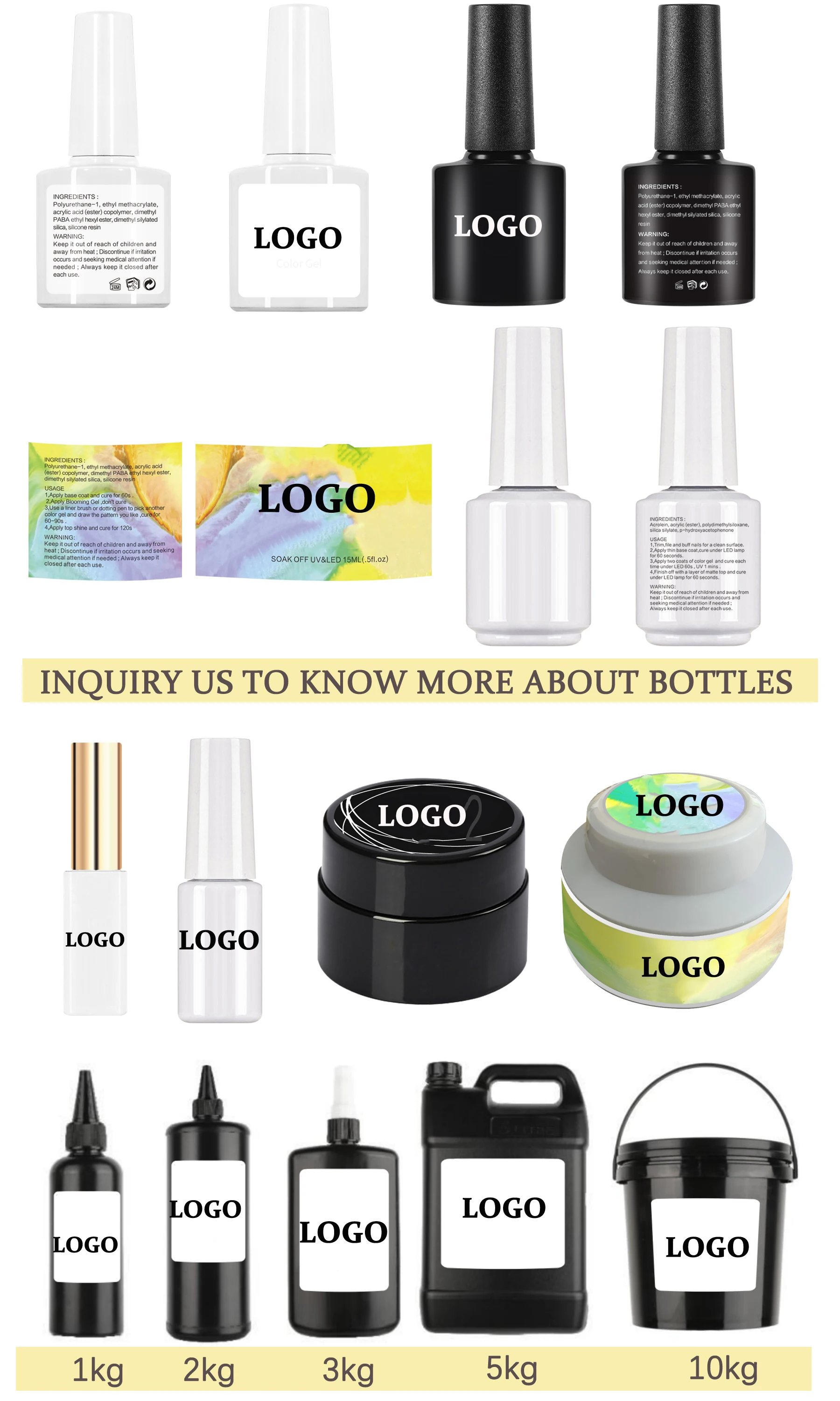 Bcol Wholesale ODM OEM Professional Effect Diamond Shinning Glitter UV Galaxy Nail Gel Polish MOQ 1Kg