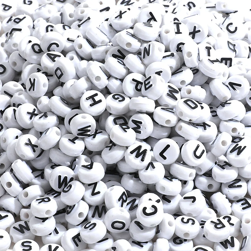 Acrylic numerals English letters alphabet beads DIY children beads accessories 10mm loose beads