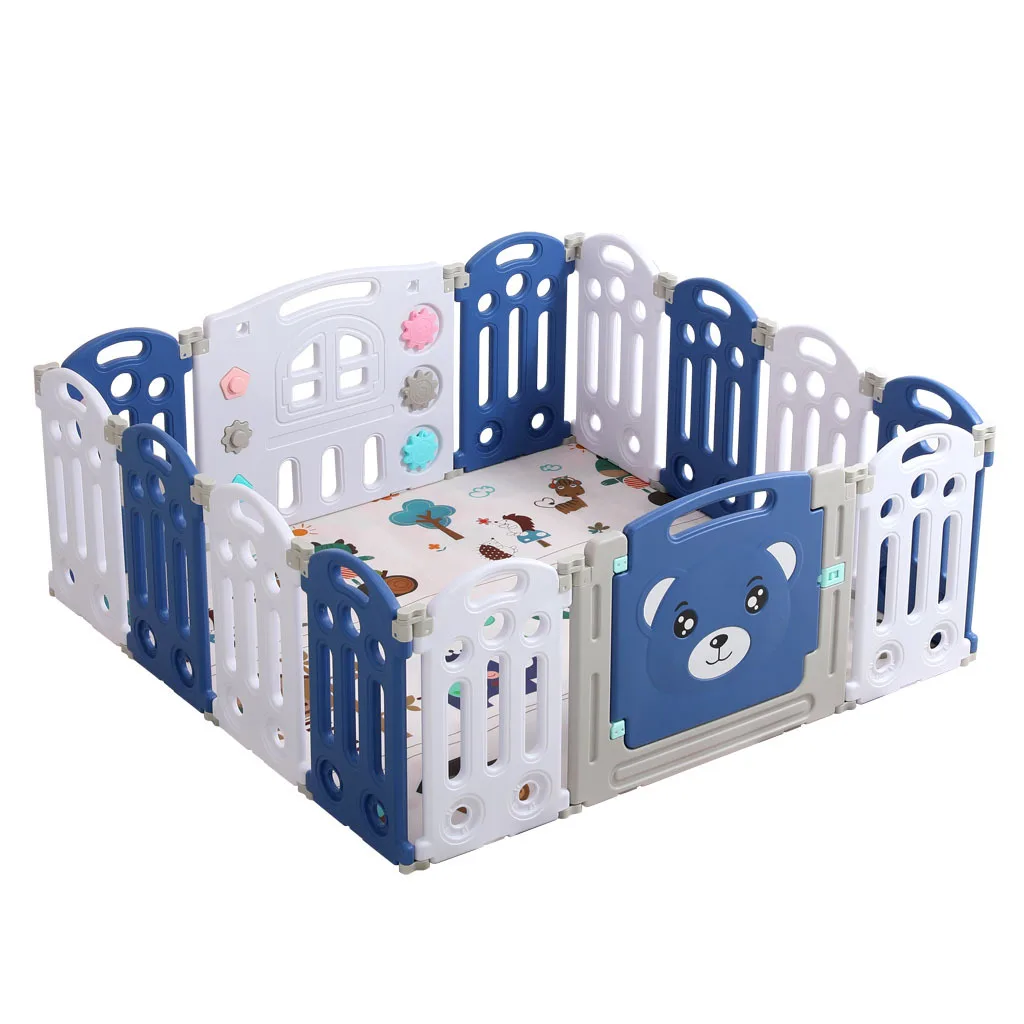 square baby travel cot folding for fence plastic kids fence safety foldable  with gate large baby playpen