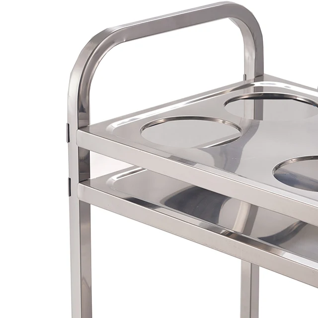 
Factory Stainless Steel Hotel Kitchen Equipment Maid Drink Trolley Cart Bar 