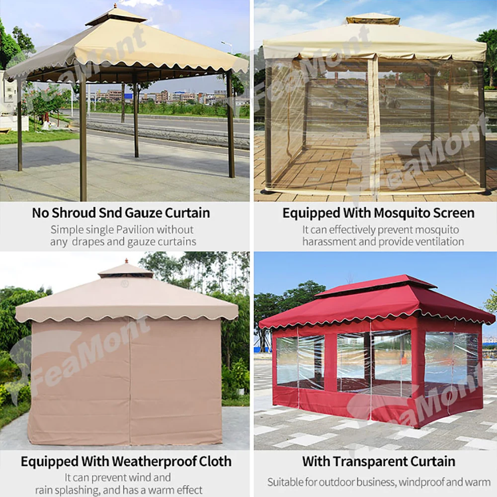 hot sale 3x3m 3x4m 4x4m roman outdoor garden gazebo with metal frame