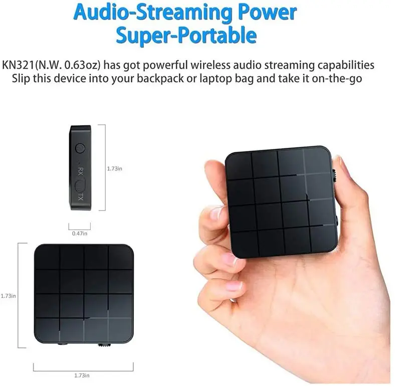 KN321 Hands-Free Call Aux Bluetooth Adapter for Car, Wireless Bluetooth Car Adapter, 3.5mm Bluetooth Audio Adapter