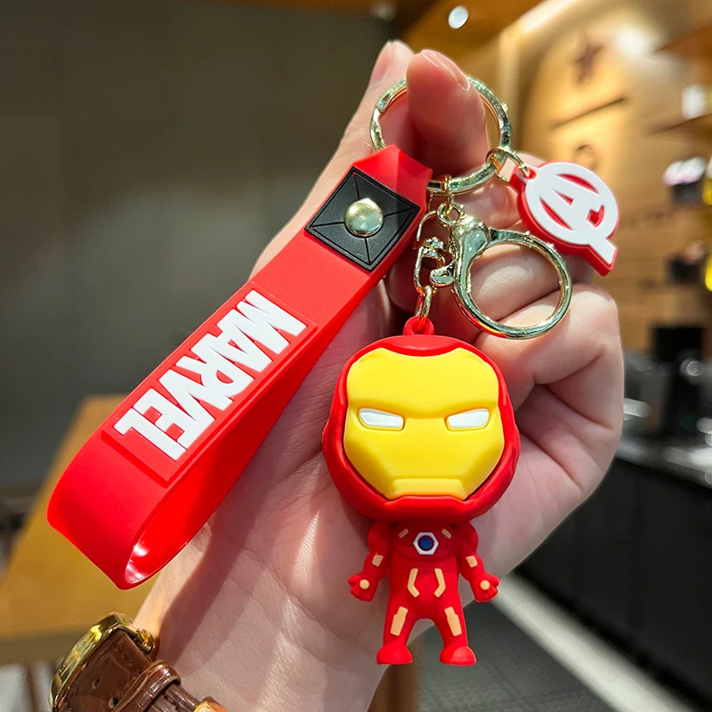 Wholesale Cartoon Keychain for Avengers Reunion Marvel Spider-Man Iron Man keychain doll charm pendant doll