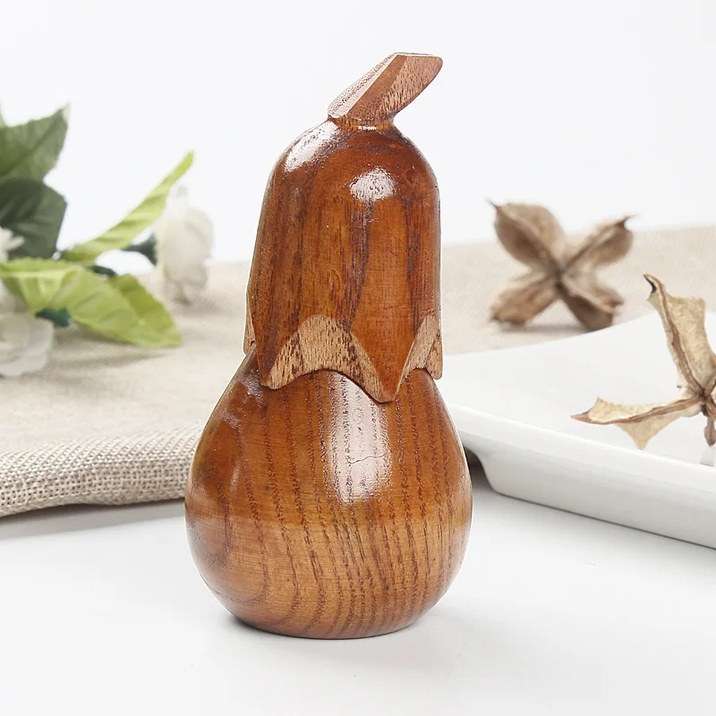 Natural Gourd Shape Wooden Toothpick Holder Box Toothpick Container Case for Toothpick Storage