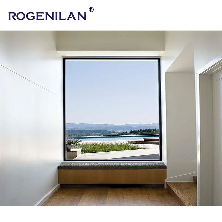 Factory Double Glass Hurricane Impact Huge Aluminum and Fixed Windows Aluminium Picture Windows Guangdong Black Swing Horizontal