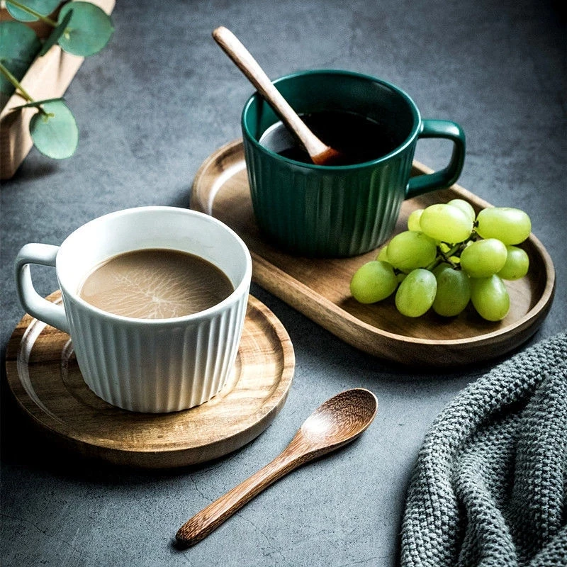 
 200 мл японская полосатая керамическая кофейная чашка с блюдцем простой домашний офис чайный сервиз для послеобеденного чая современная керамическая посуда кофейная кружка в стиле ретро  