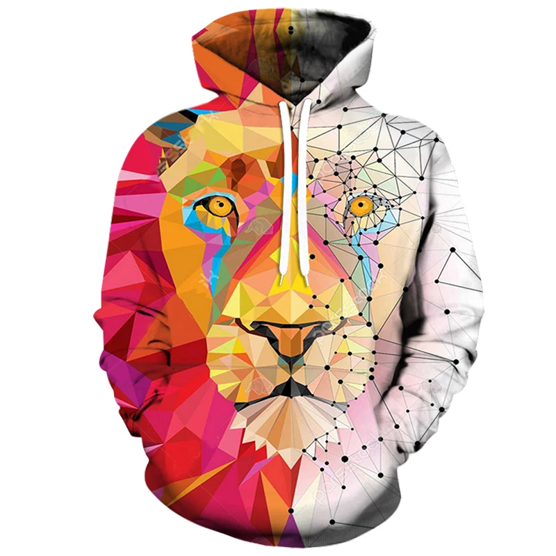 Hot selling Pullover  tigers  3D digital print hooded loose casual sweater