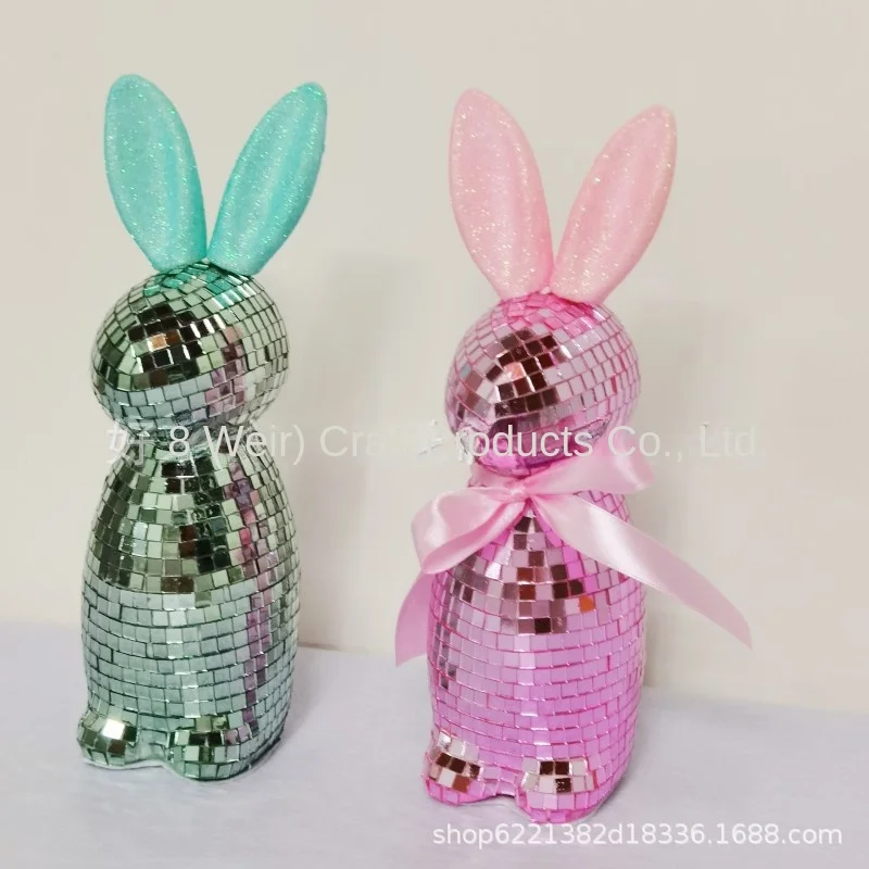 Easter decorations in the shape of bunny and eggs with flocked and glittered effect in Europe and the United States gifts