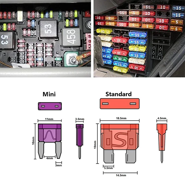 High Quality 140pcs Multi Color ATC ATO Mini Blade Fuses Car Blade Fuse Assortment Kit 5A 7.5A 10A 15A 20A 25A 30A