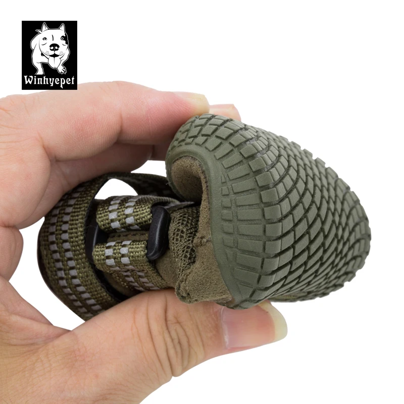 Winhye Waterproof Windproof Dog Boots Soft Mesh Design Comfortable Durable Pet Outdoor Shoes Sports Shoes Solid 10pcs Stocked