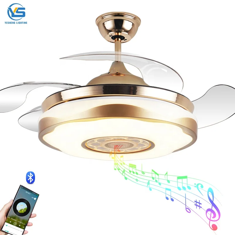 2005DS 110V 220V 42inch with remote control retractable ceiling fan Speaker