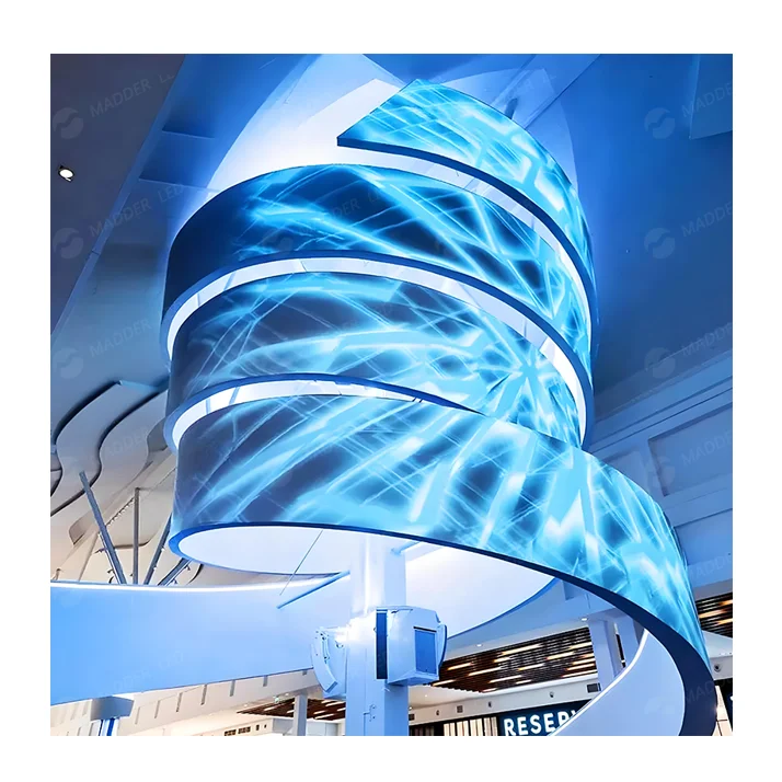 Indoor  capacitive circular curved P2.5 P2 P1.86 soft led module cylindrical led display flexible led screen