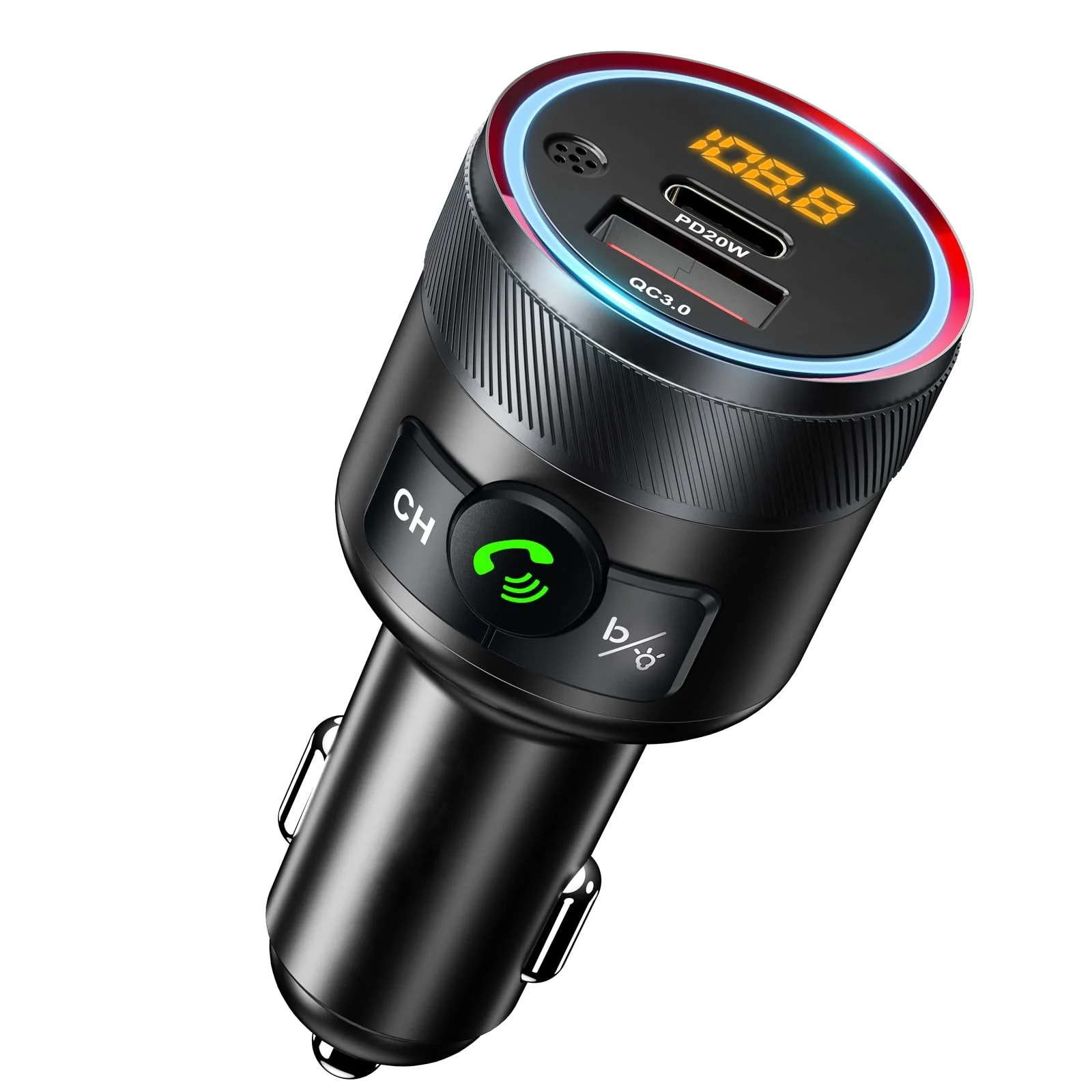C81 Bluetooth 5.3 FM Transmitter for Car PD 38W QC3.0 Dual USB Fast Charging Bass Sound MP3 Music Player Bluetooth FM Car Kit