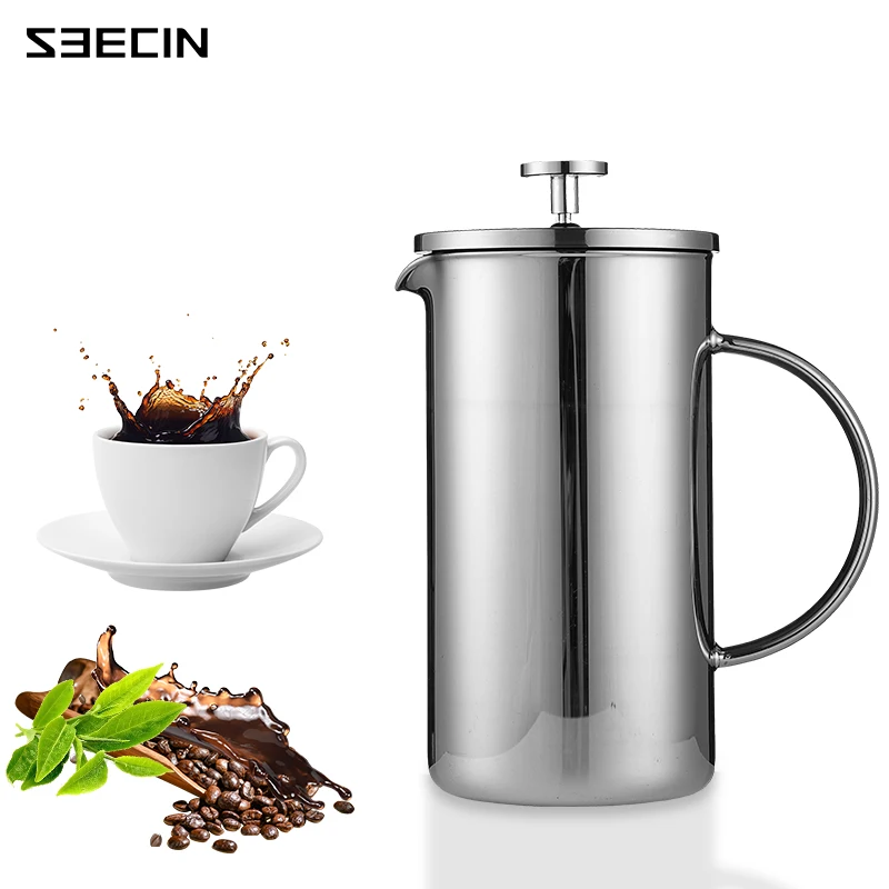 2023 New Colorful Titanium Plated Glass Prensa Francesa Custom Capacity French Coffee Press Coffee Maker
