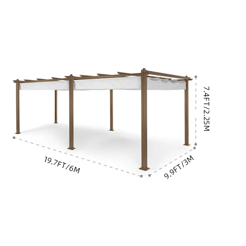 YASN 3x6M 3x3M 3x4M OEM Motorized Retractable Systems Aluminum Frame Fabric Roof Pergola Awning