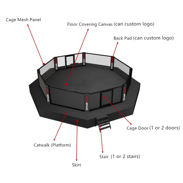 Factory Customized MMA CAGE high quality square tubes MMA Cage Octagon sturdy and durable UFC MMA Cage for Integrated training