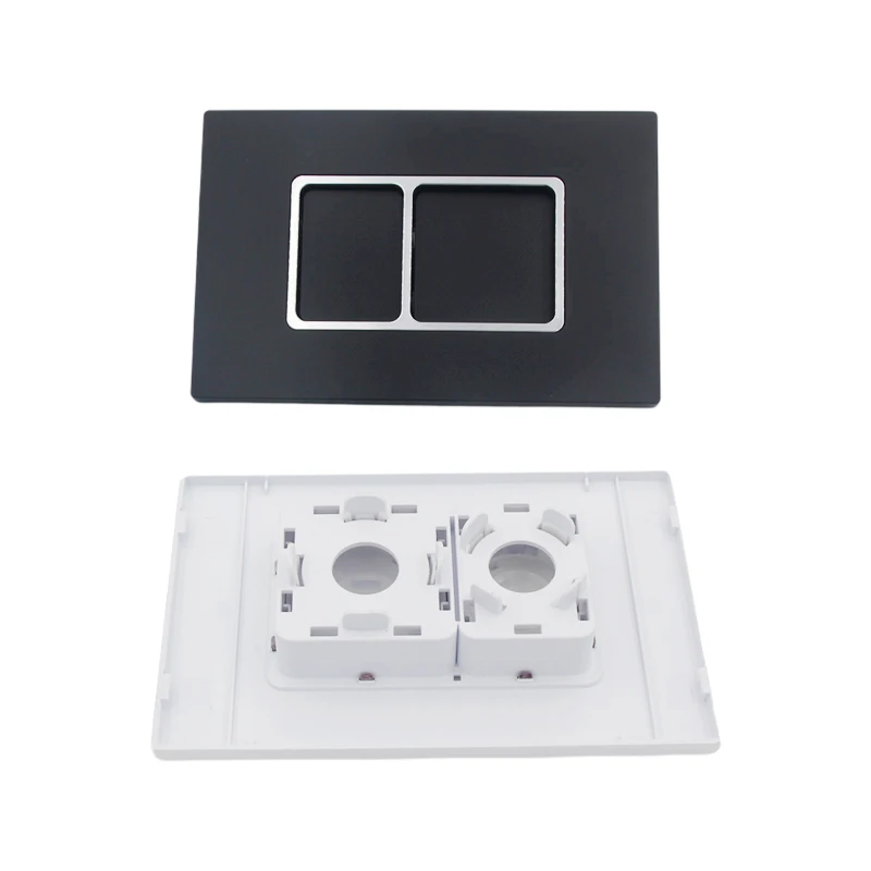 Dual-Flush Actuator Plate for Concealed Cisterns Matte Black Toilet Flush Plates