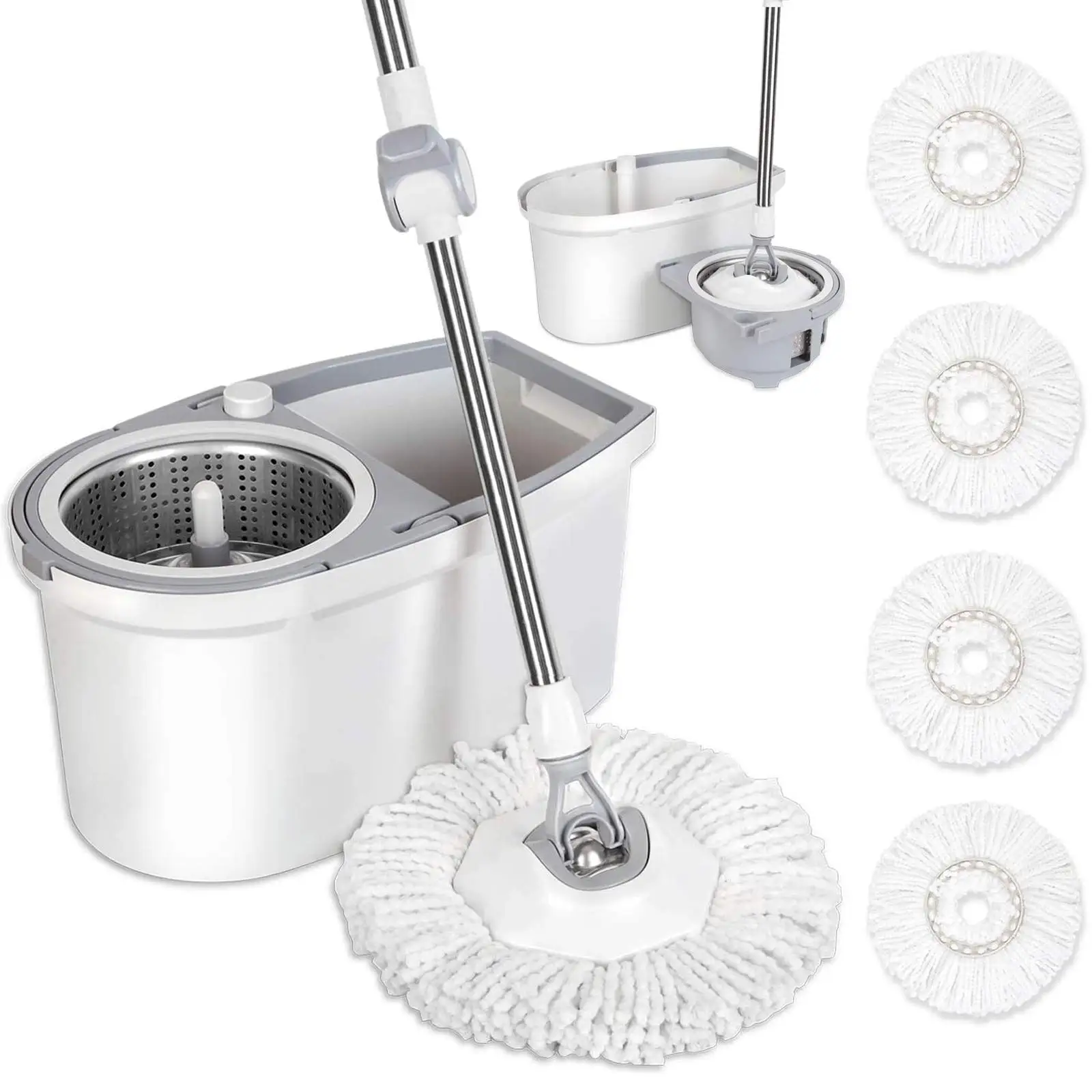 Amazon M19 Swivel Mop and Bucket Twist Mop For Floor Cleaning And Dry With 4 Mop Heads