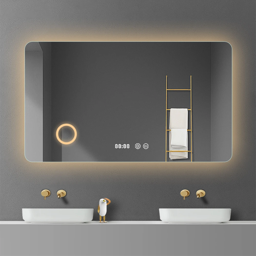 Hot selling lighted magnifying mirrors 3x 5x rectangle bathroom smart backlight led mirror