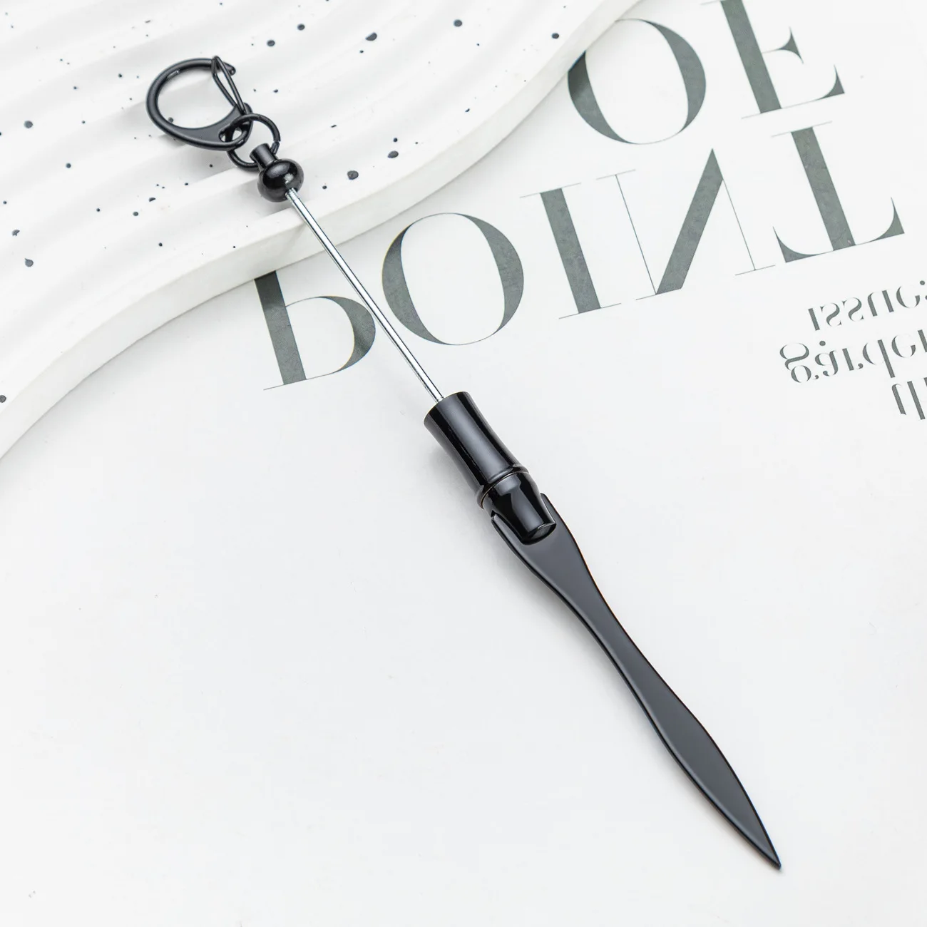 2024 New Arrival DIY Add Silicone Beads DIY Alloy Letter Opener Knife Multi-functional Metal Envelope Opener Keychain