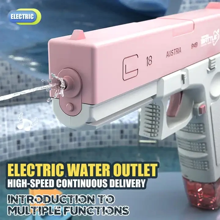 low price water gun manufacture custom logo summer toys battery powerful automatic squirt gun electric water gun for kids
