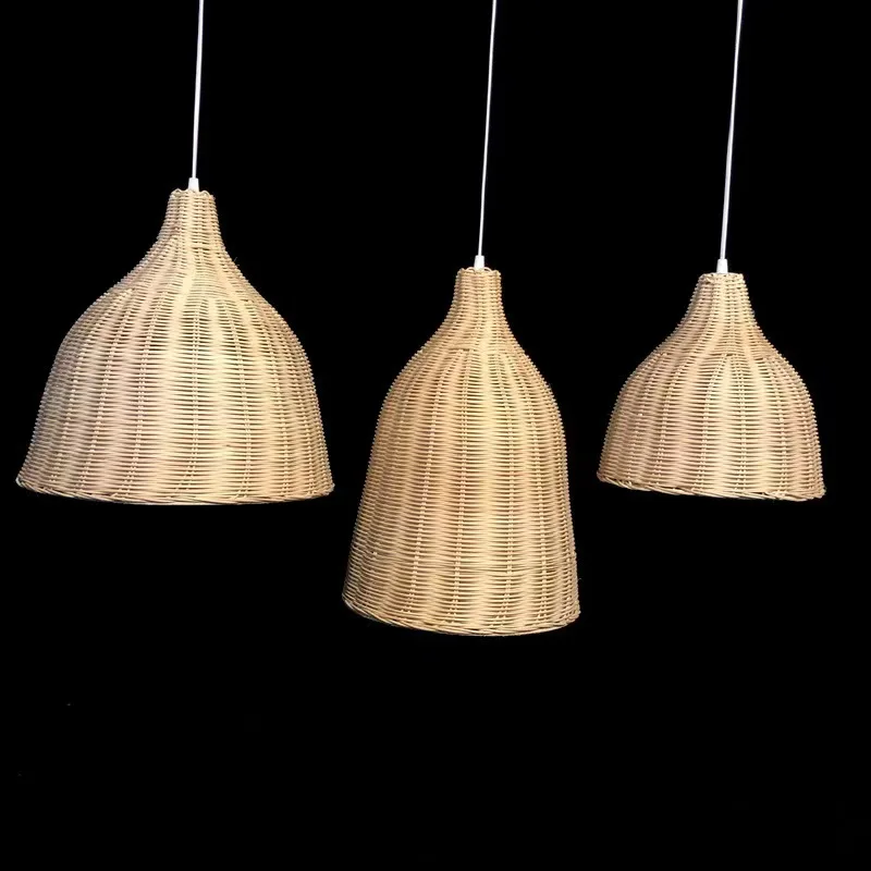 Natural Rattan Wicker Lantern Woven Lantern Rattan Candle Holder Lampshade Lantern For Home Decor