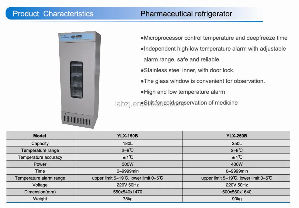 Pharmaceutical Refrigerator for cold preservation of medicine YLX-150B / YLX-250B