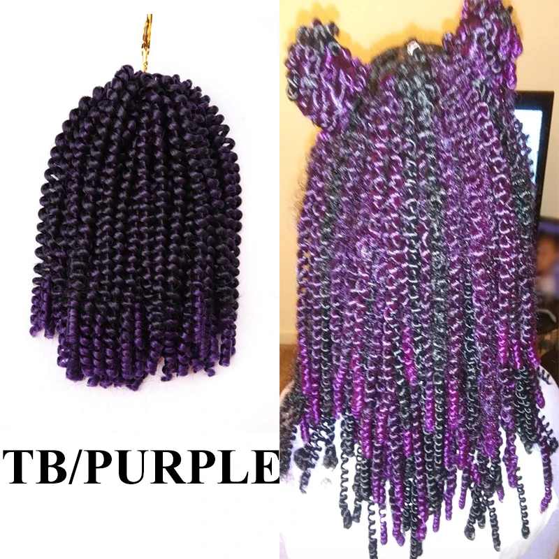 Ombre Colors spring twists crochet braiding synthetic hair extensions