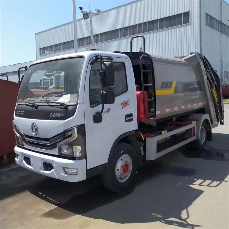 cheap Dongfeng 7cbm Waste rubbish Garbage Compressed Truck Rear loader trash truck with hopper  Rear loader trash trucks