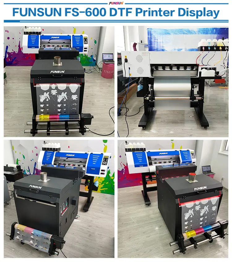 Funsun FS-600 DTF Printer Direct to Film Printing Machine Heat Pet Film DTF Printer With Double DX6 Print Heads