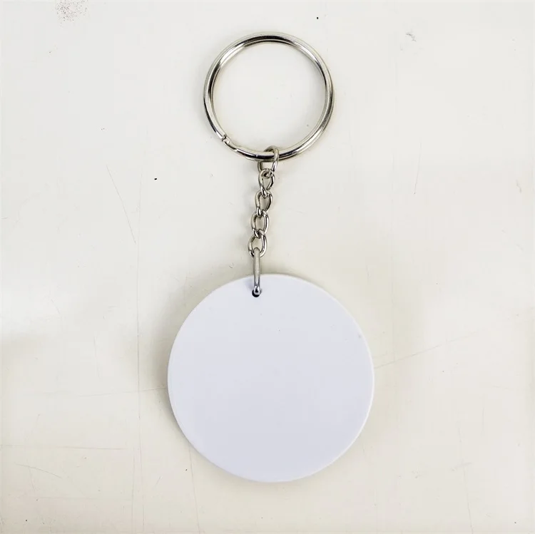 round shape Factory Price Blank Sublimation Keychain Polymer Plastic Keychain