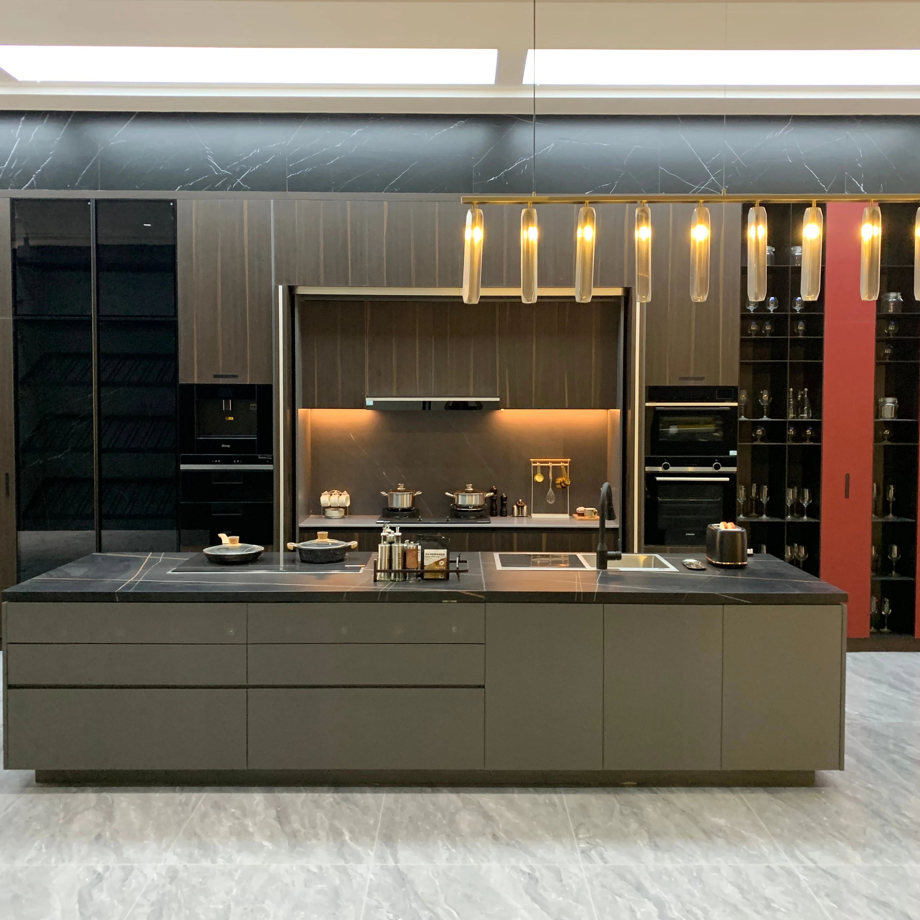 Hored luxury recycle modern whole house customized recyclable furniture dampproof mildew proof modular aluminum kitchen cabinet