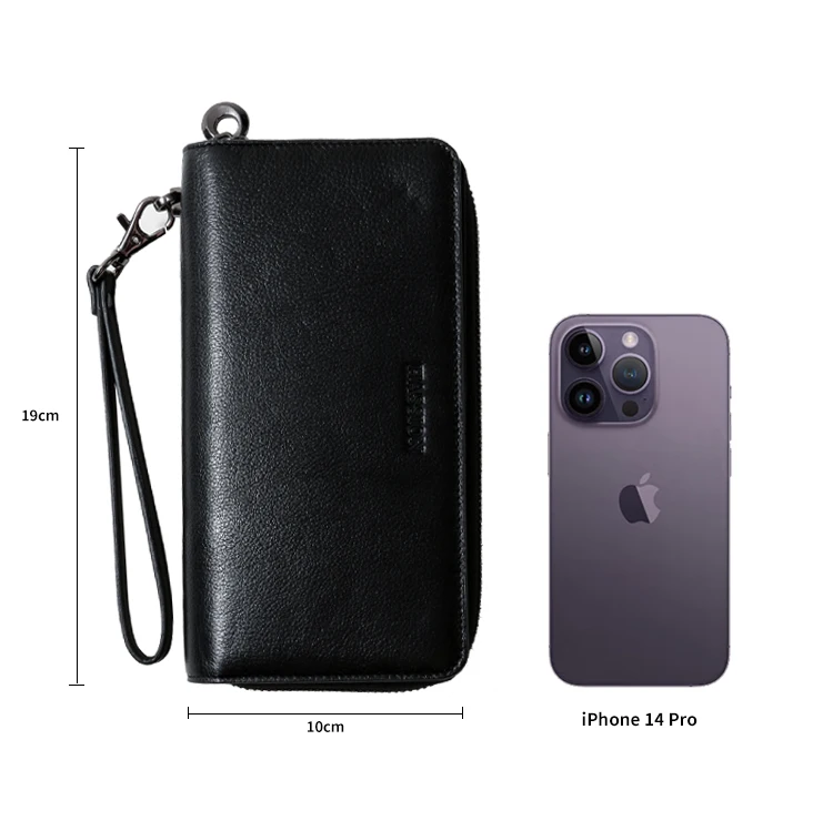 HASSION Custom  big capacity Retro  long  Clutch Wallet leather men Wallet cardholder Purse  Wristlet RFID Blocking men Wallet