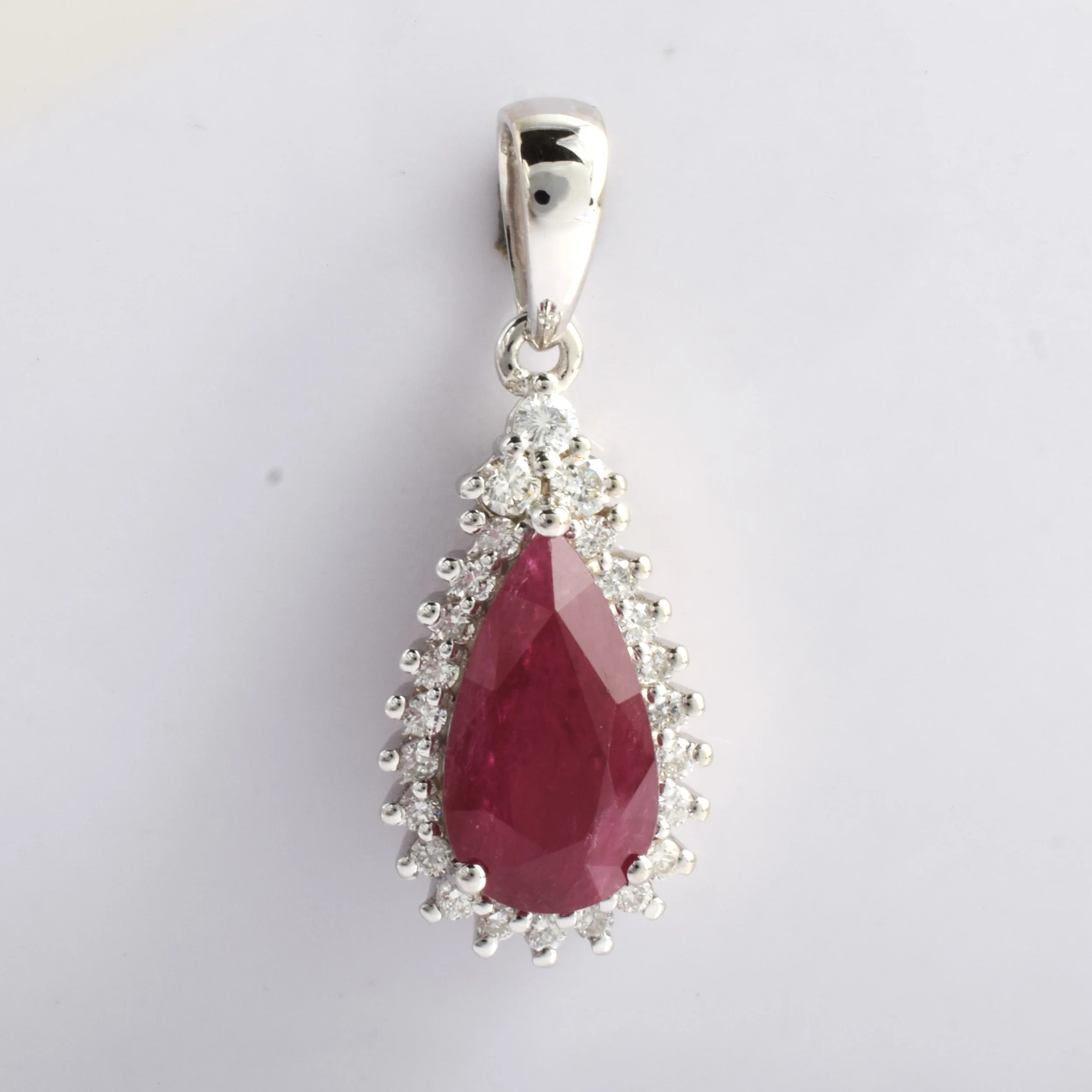 Handmade Natural Red Ruby Gemstone 14K Gold Party Pendant White Yellow Gold Ruby Diamond Gold Pendant