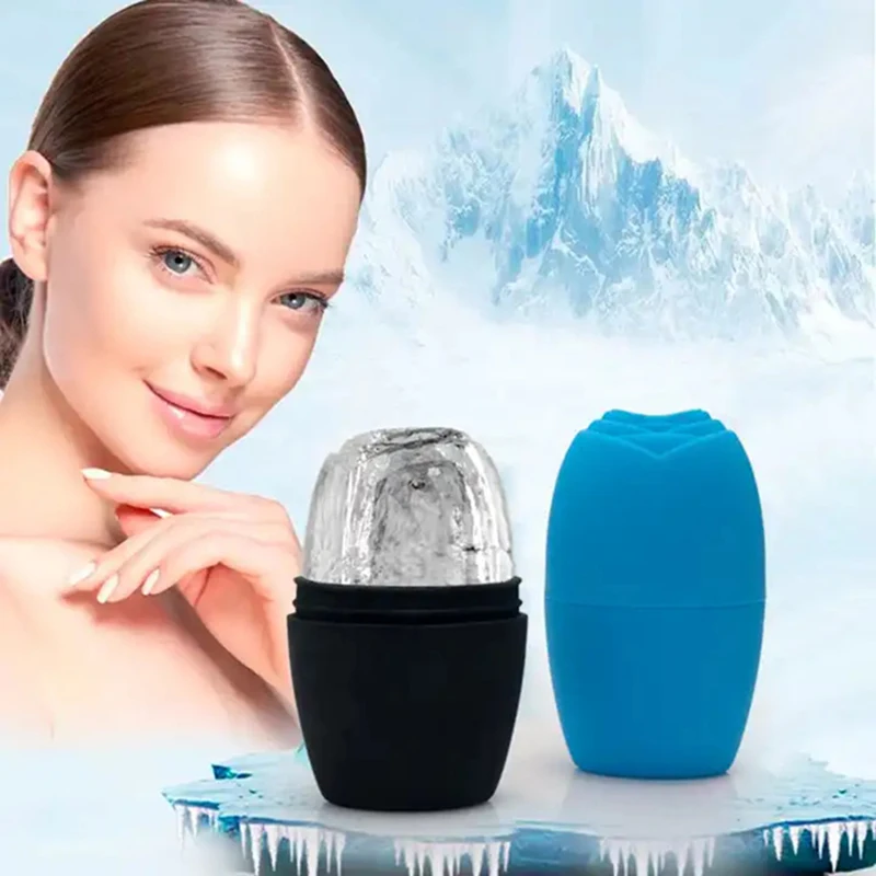 Silicone Face Ice Glow Cube Facial Contouring Ice Mold Roller For Face Roller Massager
