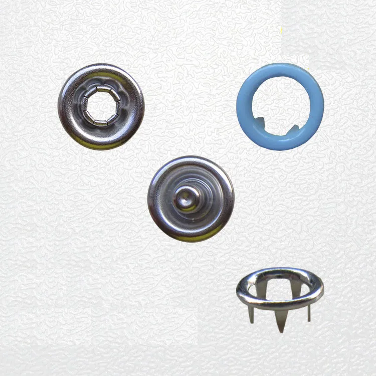 custom fashion 9.5mm DTM ring four parts brass metal press prong snap button