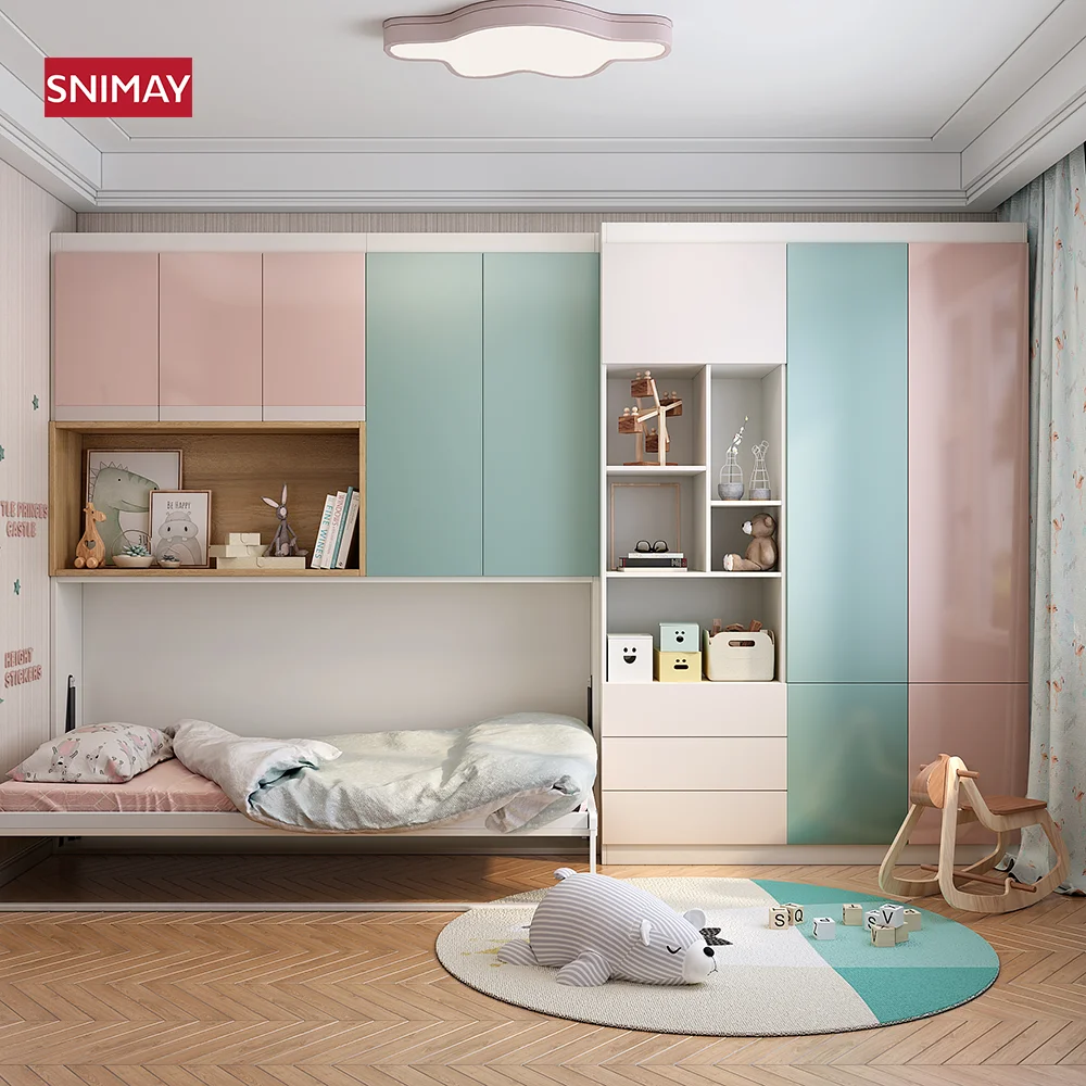 Environment Friendly Kids Children Bedroom Furniture Children Bunk Bed With Desk