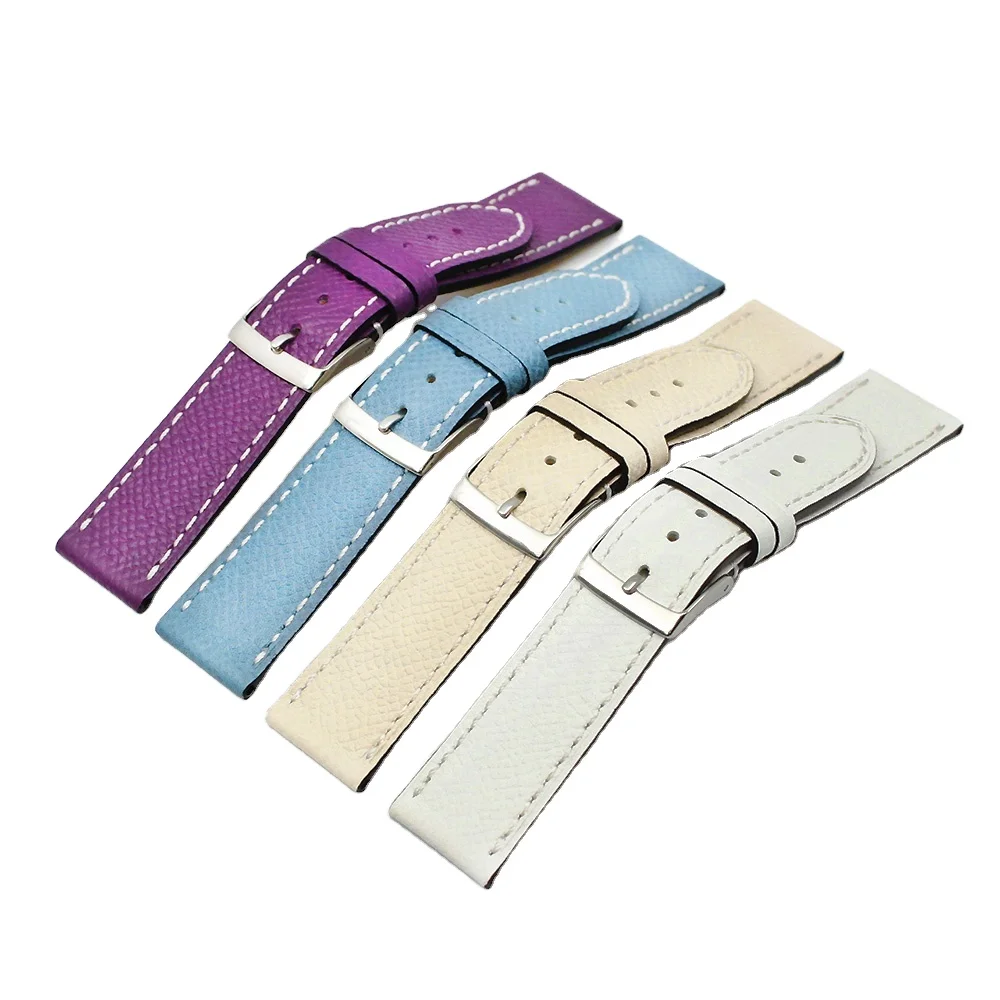 Good Quality Italian Original Genuine Fashionable Changeable Black Handicafted Grain Epson Leather Watch Strap