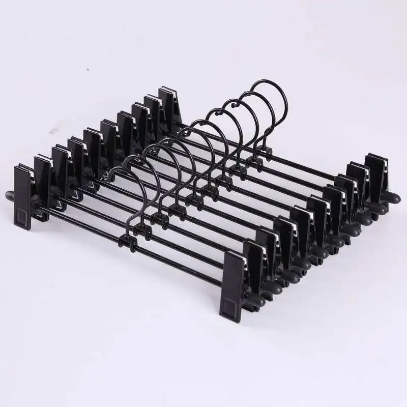 Factory customized metal pants hanger 31cm non slip hanger for skirts, socks, skirts, hangers with clips