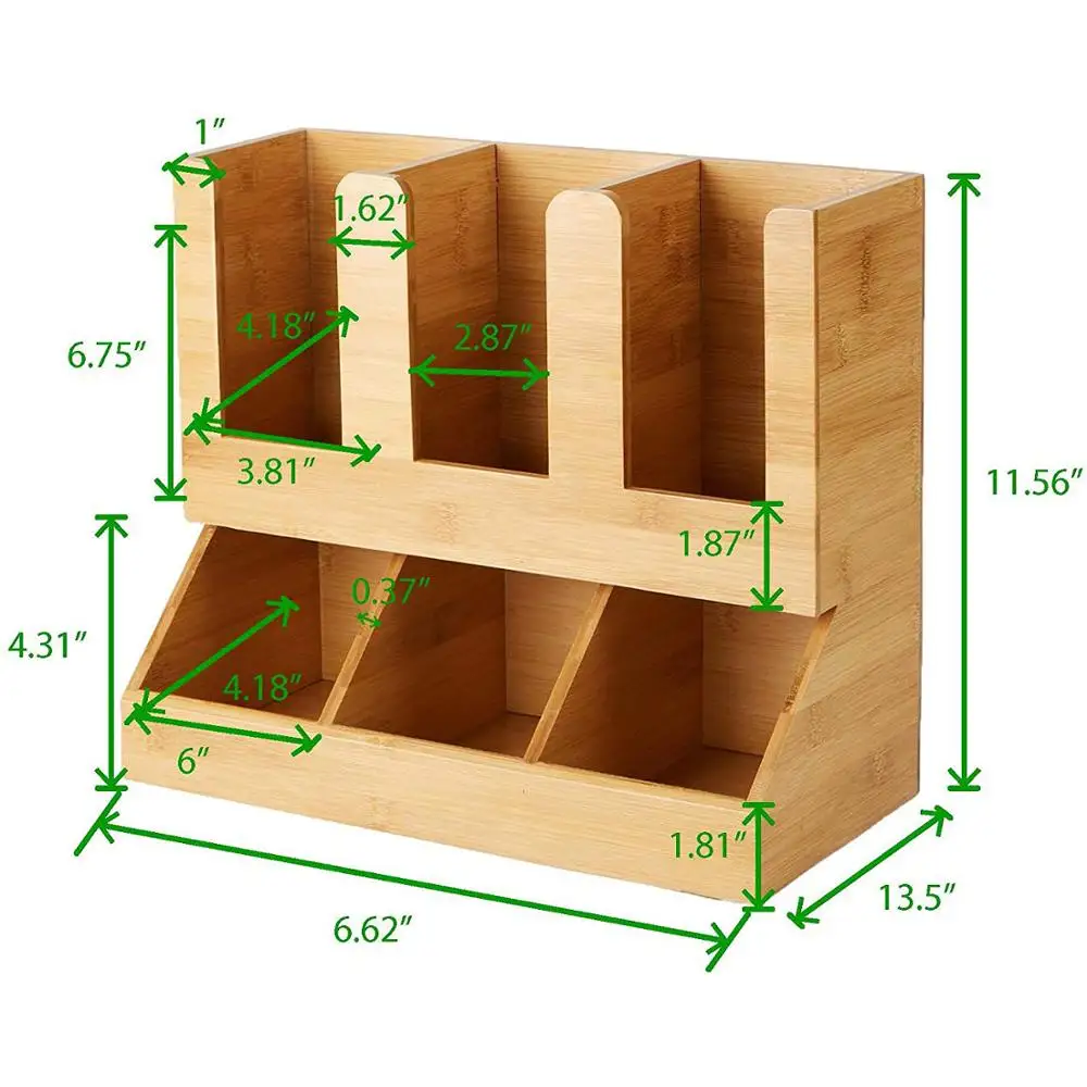 Kitchen Bamboo Coffee Cup Holder Restaurant 4-Cup Paper Holder